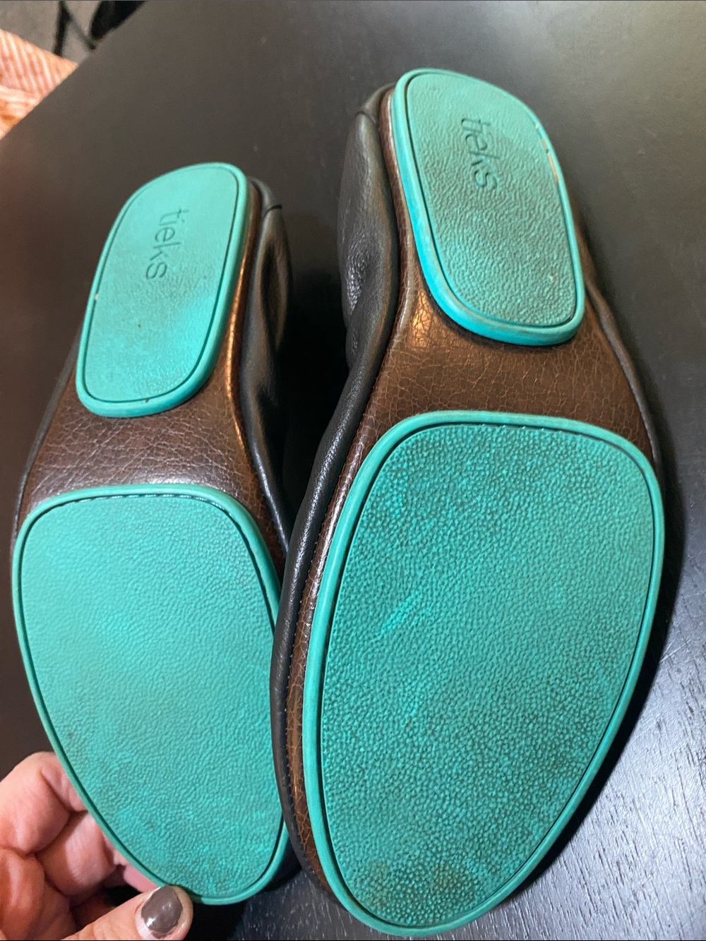 Tieks Black Leather Ballet Flats with Box - Picture 9 of 9